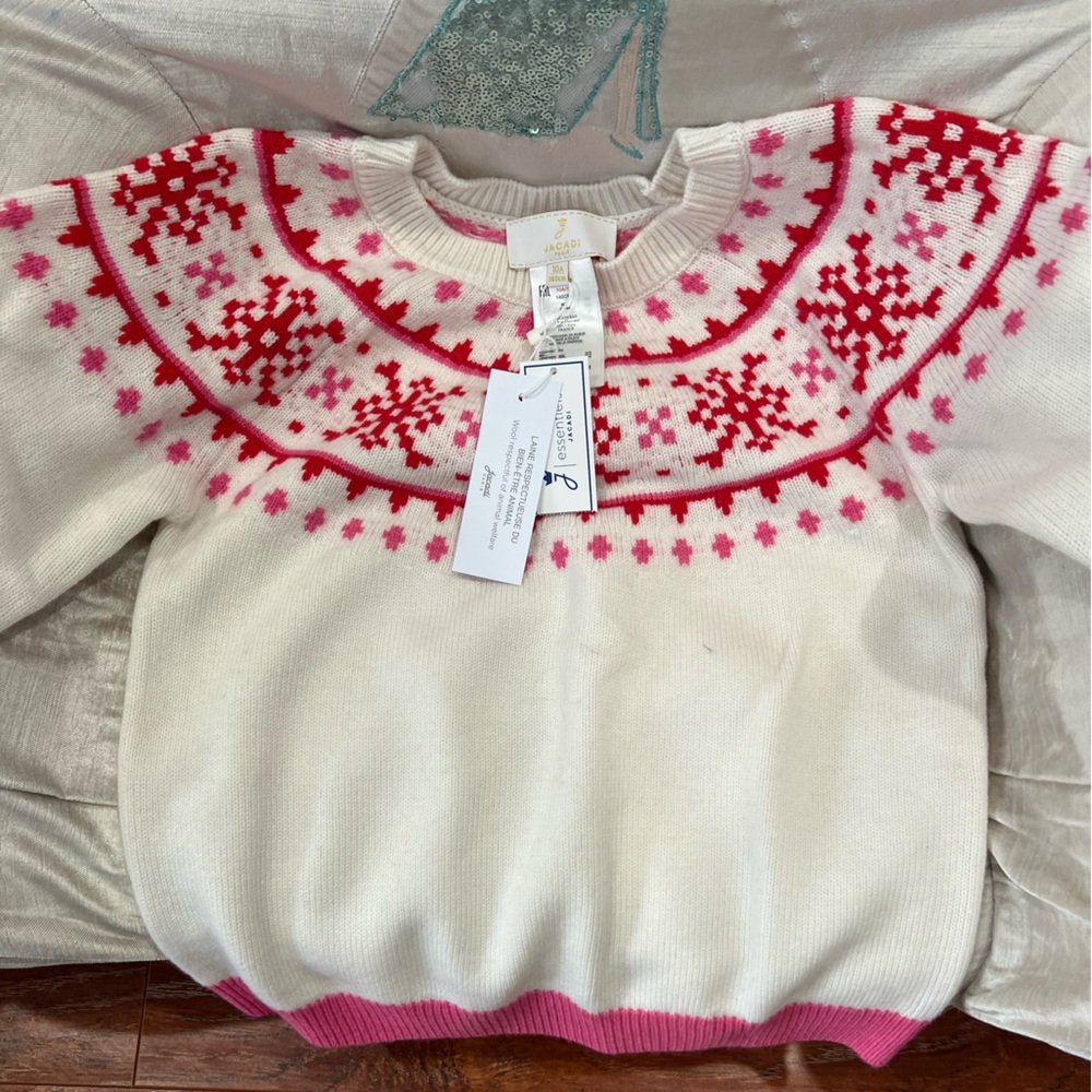 Jacardi Girls Sweater NWT - Red and Pink